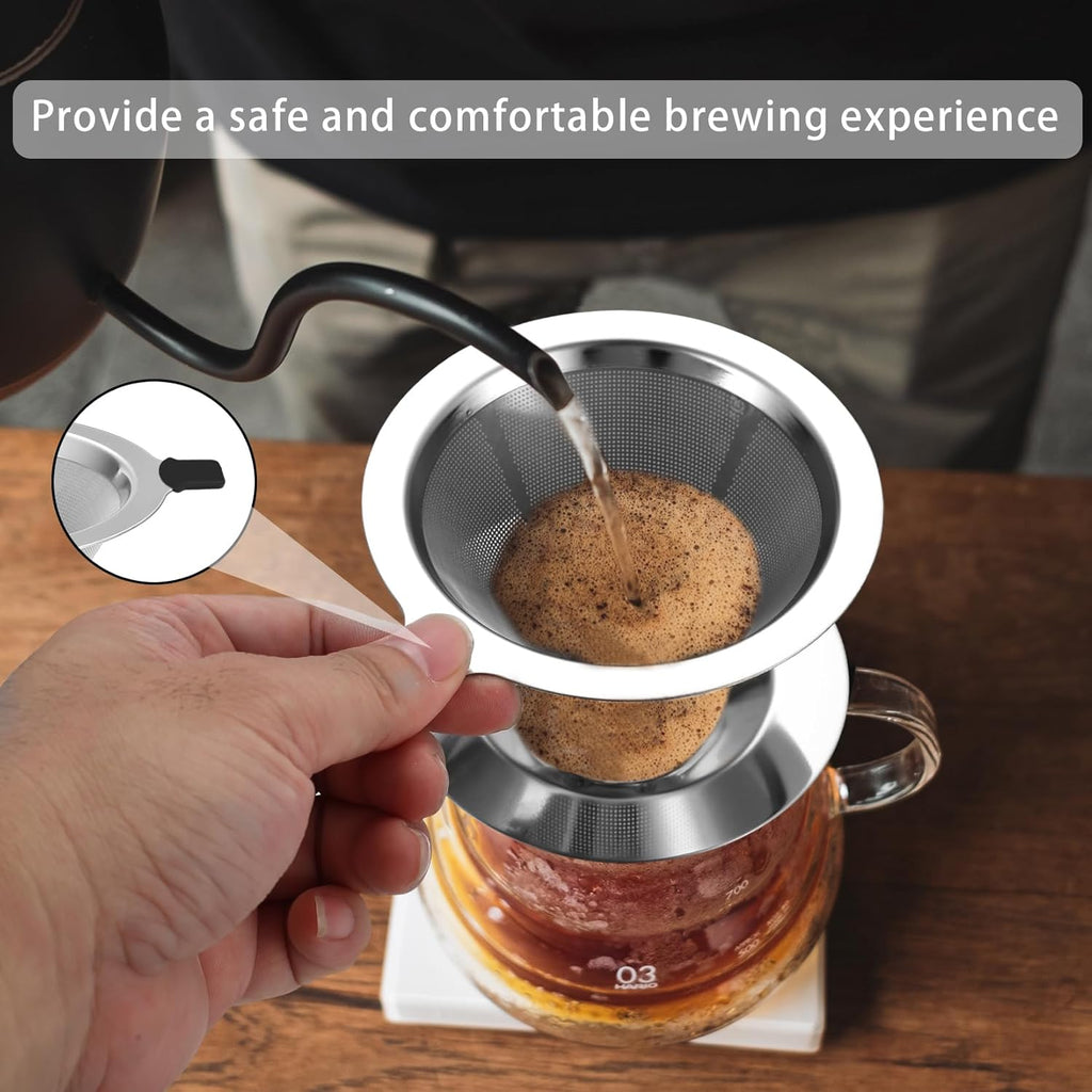 Pour over Coffee Dripper, Stainless Steel Pour over Coffee Filters, Paperless Me