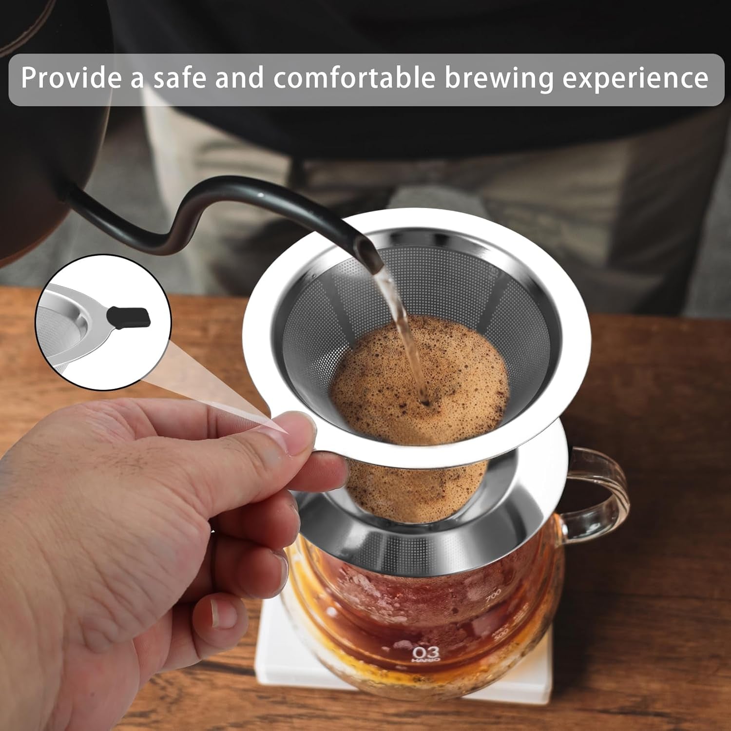 Pour over Coffee Dripper, Stainless Steel Pour over Coffee Filters, Paperless Me