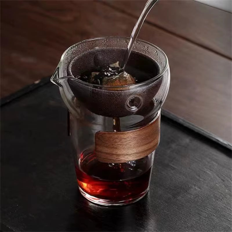 Brew Citrus Tea anti Scalding Glass Fair Cup with Filter Tea Water Separation Tea Pitcher Chahai Kung Fu Tea Set Accessories