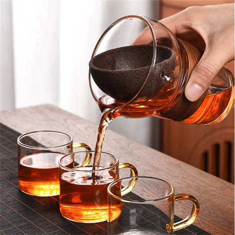 Brew Citrus Tea anti Scalding Glass Fair Cup with Filter Tea Water Separation Tea Pitcher Chahai Kung Fu Tea Set Accessories