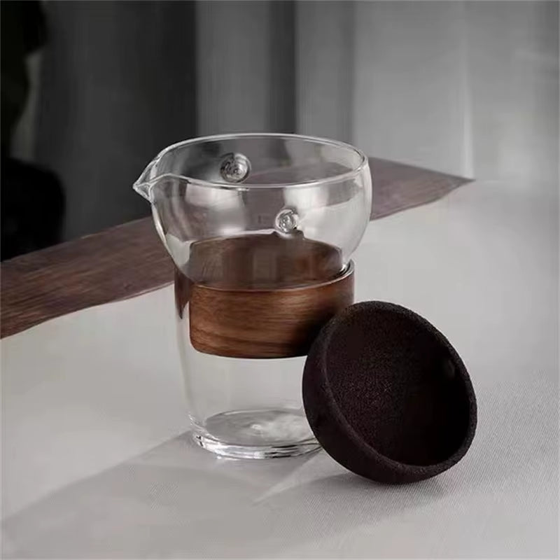 Brew Citrus Tea anti Scalding Glass Fair Cup with Filter Tea Water Separation Tea Pitcher Chahai Kung Fu Tea Set Accessories