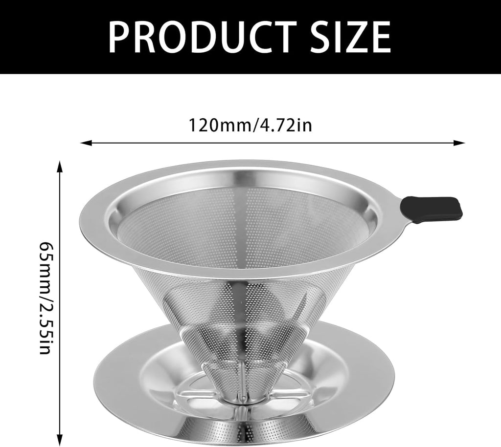 Pour over Coffee Dripper, Stainless Steel Pour over Coffee Filters, Paperless Me