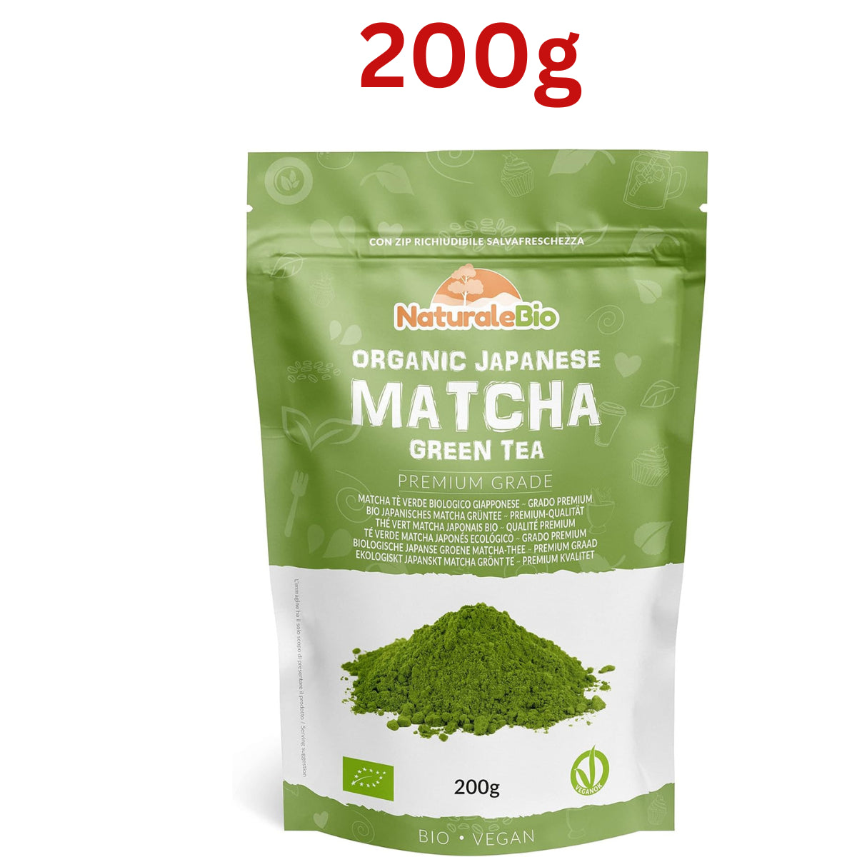 Japanese Organic Matcha Green Tea Powder Premium Grade Use for Drinking, Cooking