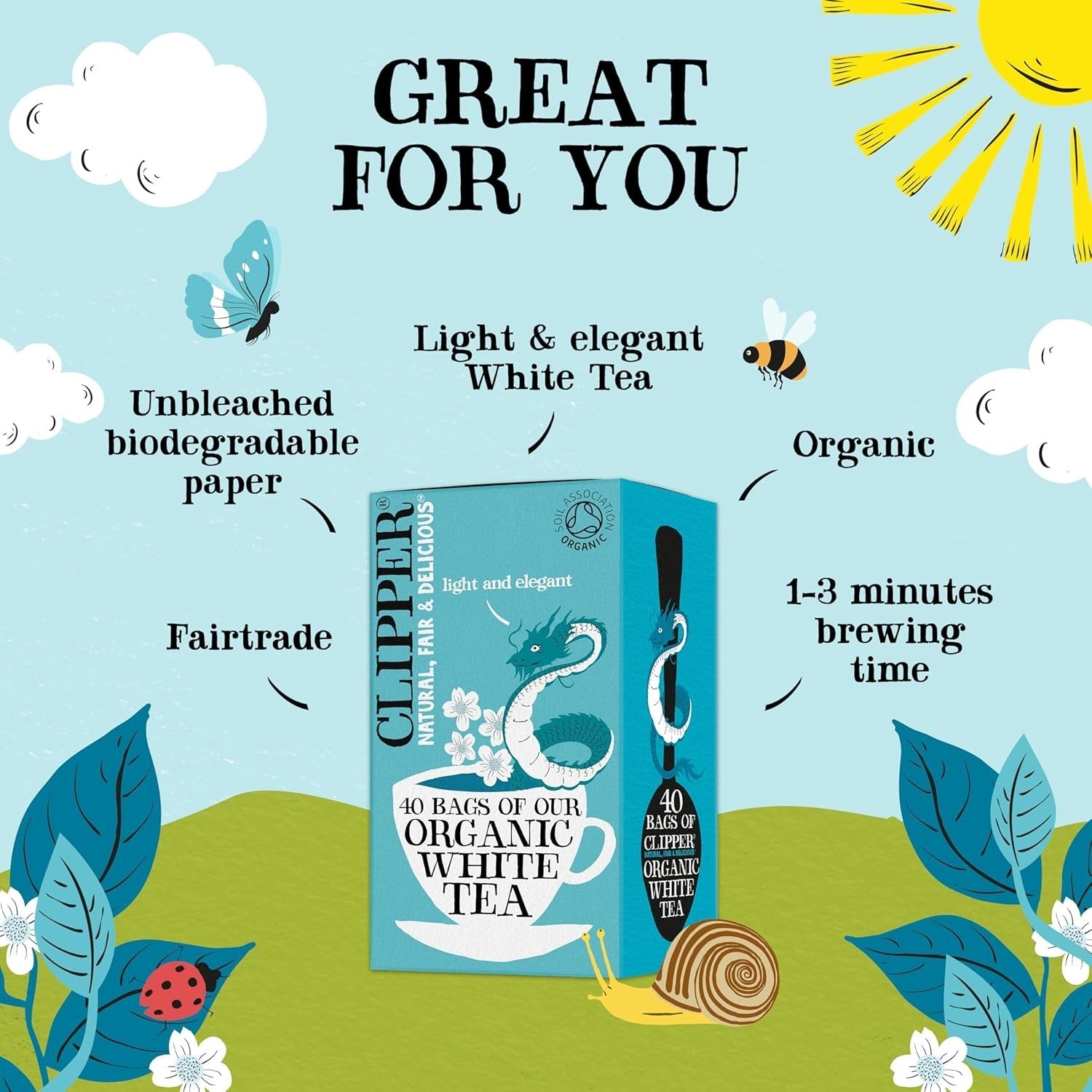 Clipper Organic White Tea Bags White Tea from China Herbal Natural Plant-Based