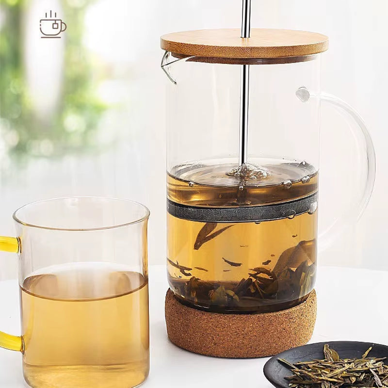 Coffee French Press Pot with Filter High Borosilicate Glass Hand Punch Coffee Pot Multifunctional Brewings Tea Milk Pot Tools