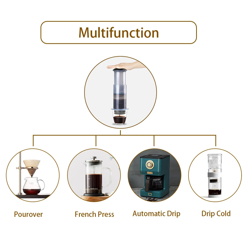 Espresso Coffee Maker Portable Cafe French Press Cafecoffee Pot for Aeropress Machine with Filters Paper Kit
