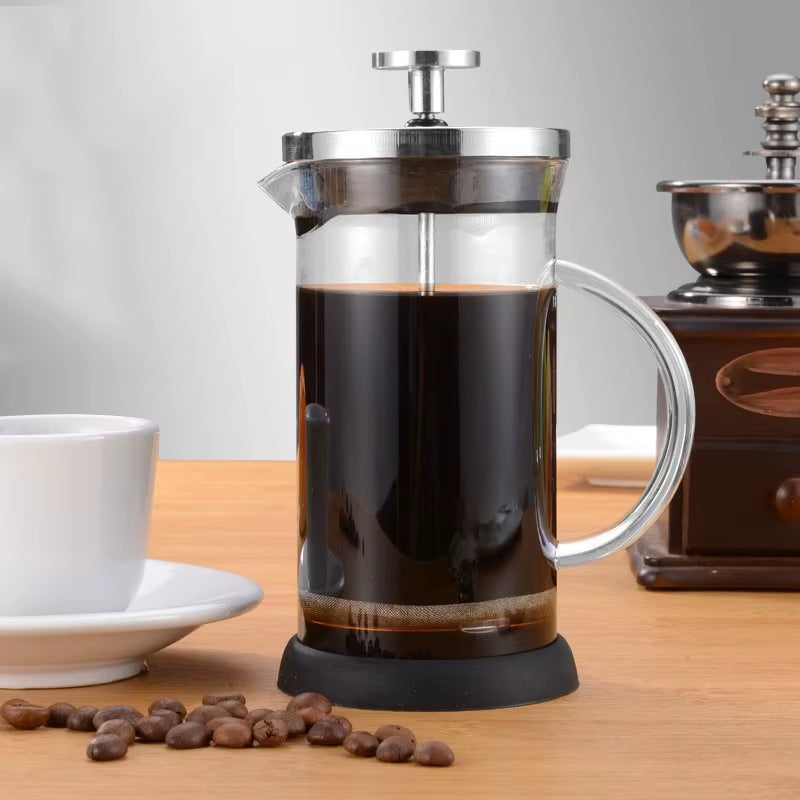 Coffee French Press Pot with Filter High Borosilicate Glass Hand Punch Coffee Pot Multifunctional Brewings Tea Milk Pot Tools