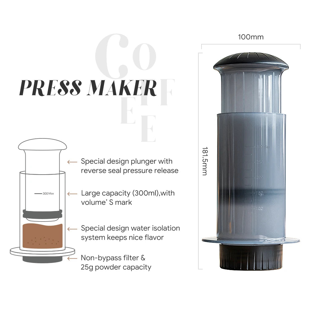 Espresso Coffee Maker Portable Cafe French Press Cafecoffee Pot for Aeropress Machine with Filters Paper Kit