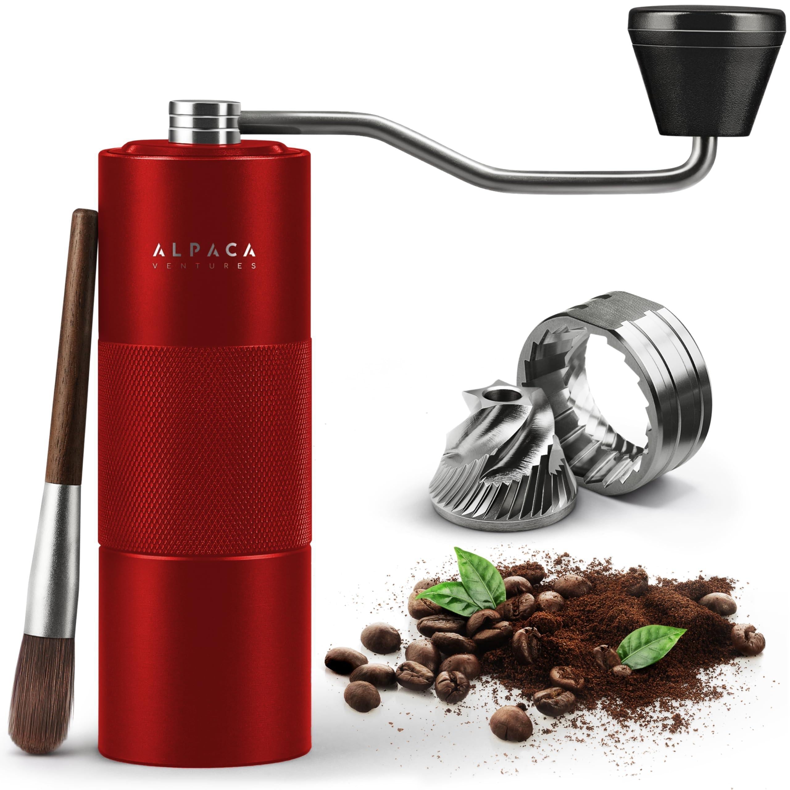 Manual Coffee Grinder Stainless Steel Conical Burr Red Coffee Grinder Manual
