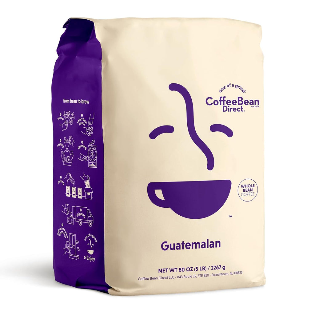 Guatemalan, Whole Bean Coffee, Light Roast, 5 Pound Bag (Pack of 1)