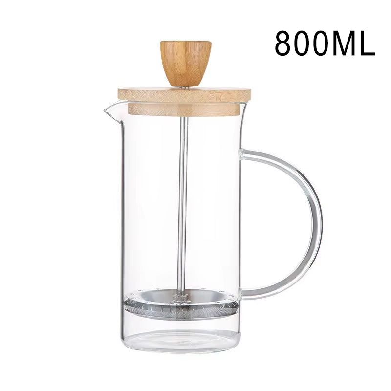 Coffee French Press Pot with Filter High Borosilicate Glass Hand Punch Coffee Pot Multifunctional Brewings Tea Milk Pot Tools