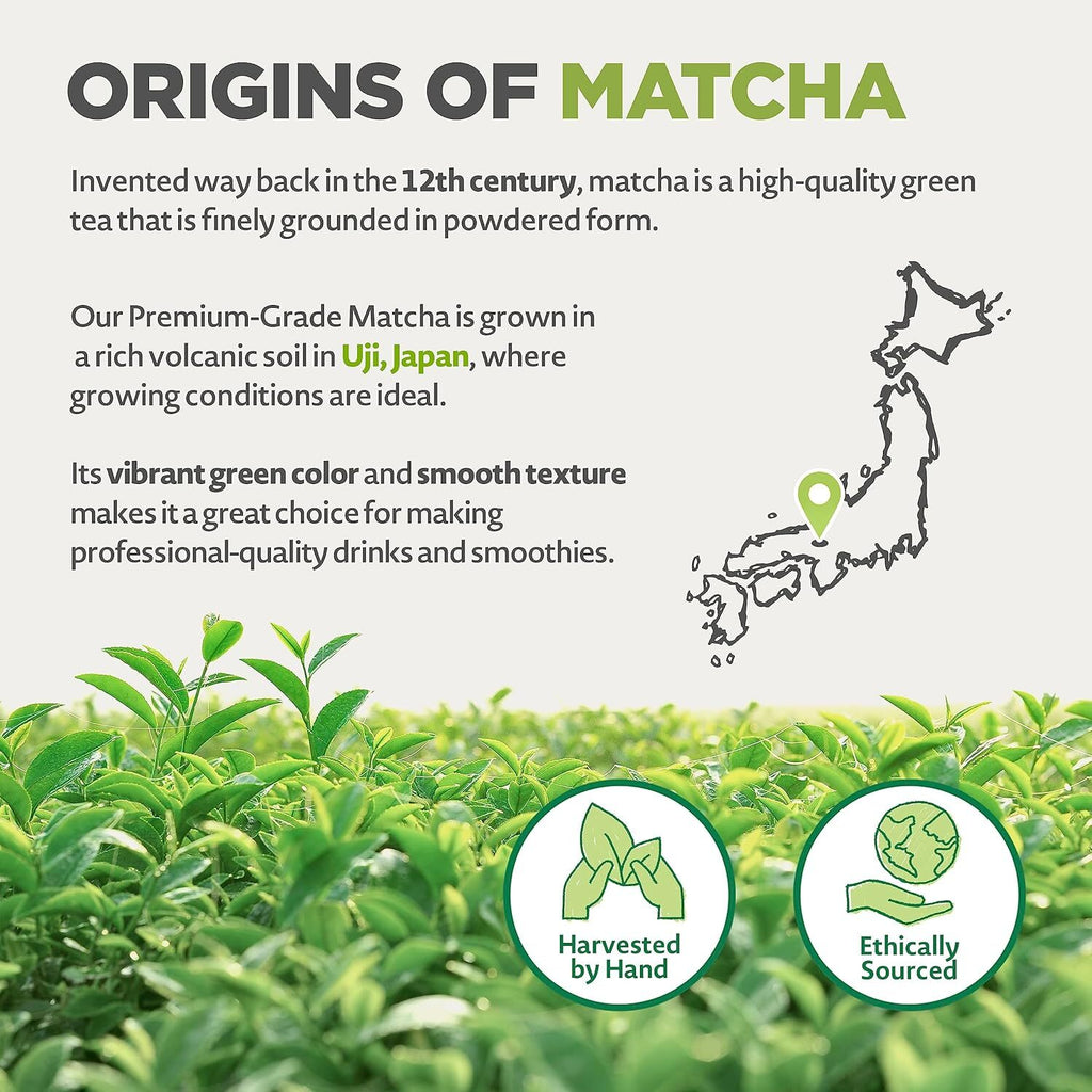 Japanese Organic Matcha Green Tea Powder Premium Grade Use for Drinking, Cooking