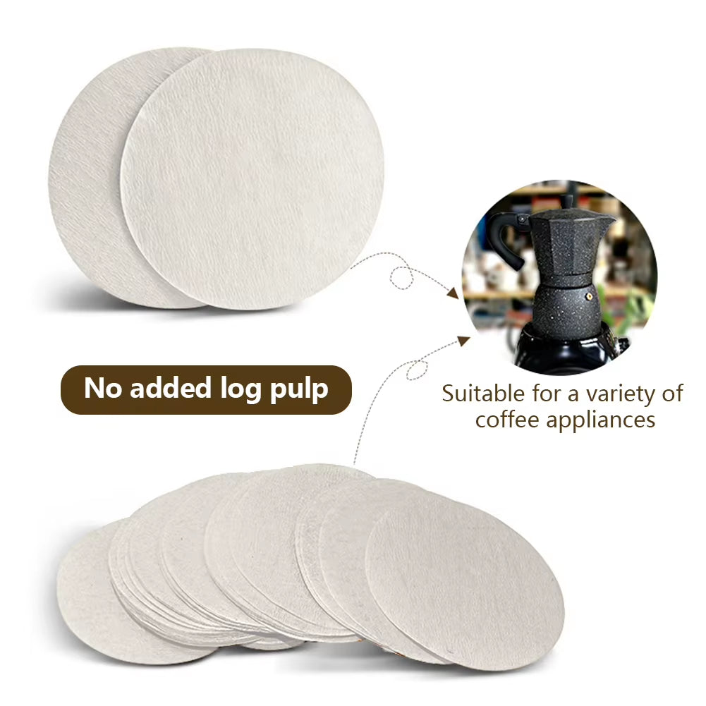 100PCS round Coffee Filter Paper 56Mm 60Mm 68Mm for Espresso Coffee Maker Dripper Coffee Filters Tools Moka Pot Paper Filter