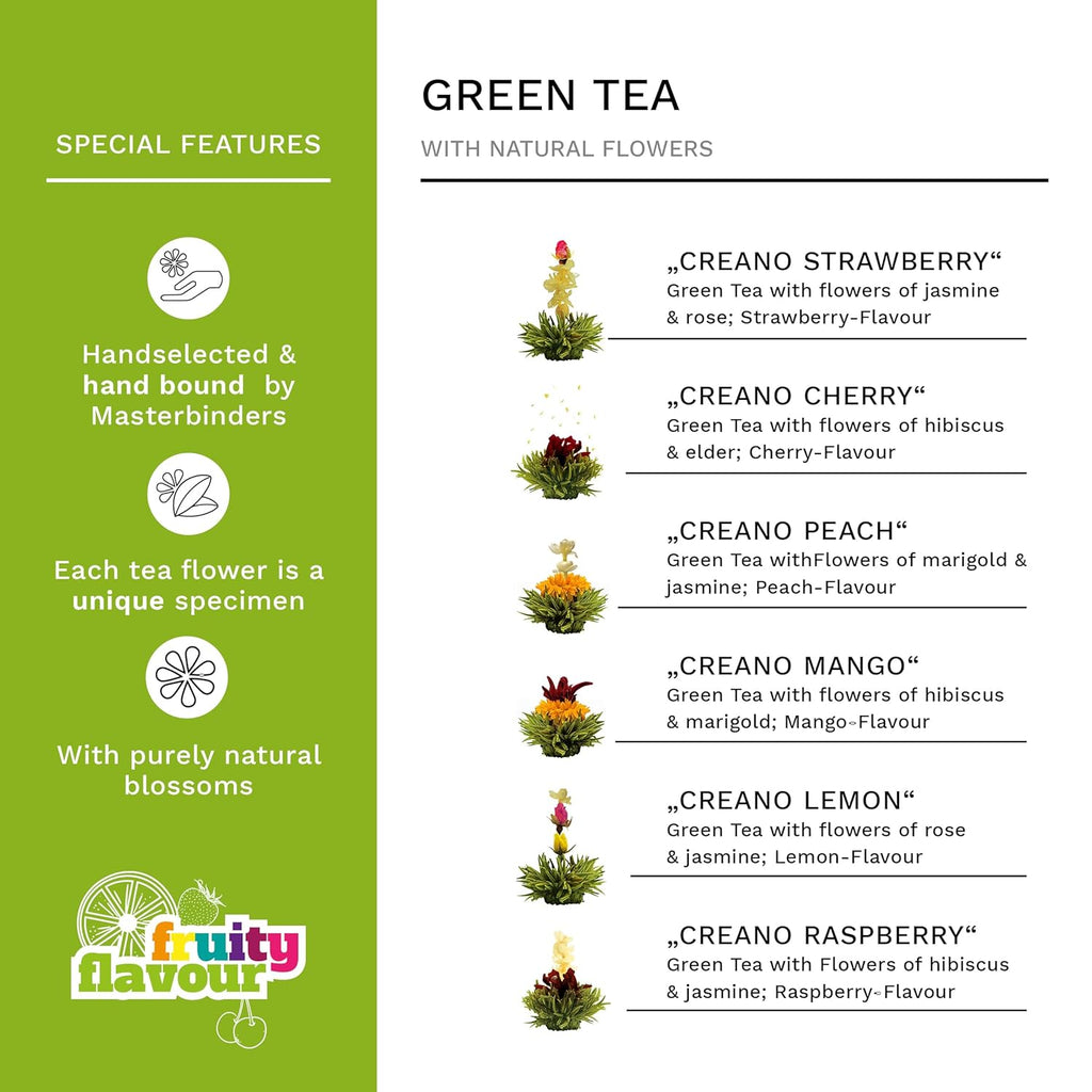 Flowering Abloom Tea - Blooming Gift Set in Stylish Wooden Box, 12Pcs