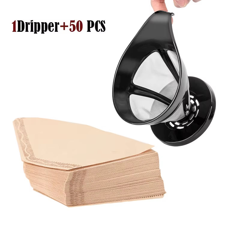 Icafilas Coffee Filter Paper Count Disposable Coffer Filters Natural Cone U - Shaped Unbleached Coffee Filter Fit Coffee Dripp