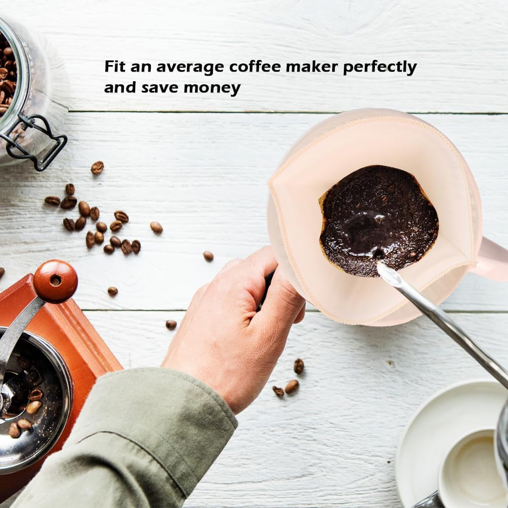 3 Pack Reusable Fabric Coffee Filters Size 2, Pro Quality Organic Cotton Coffee