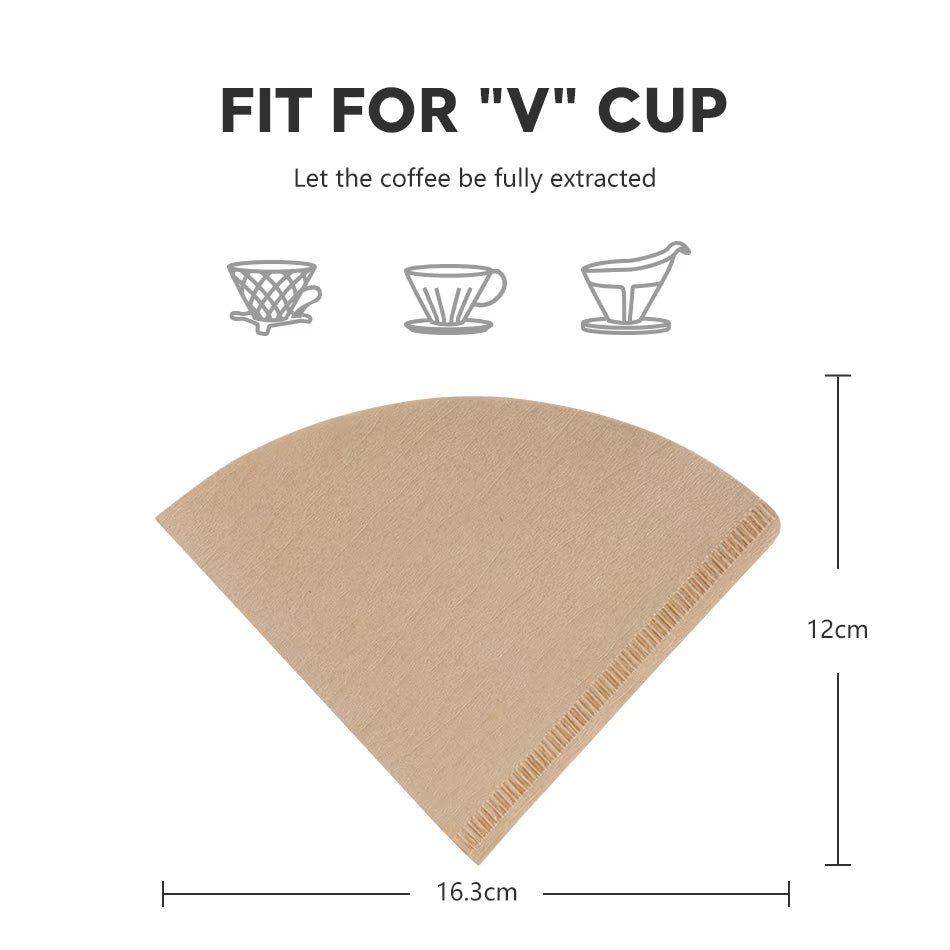 Icafilas Coffee Filter Paper Count Disposable Coffer Filters Natural Cone U - Shaped Unbleached Coffee Filter Fit Coffee Dripp