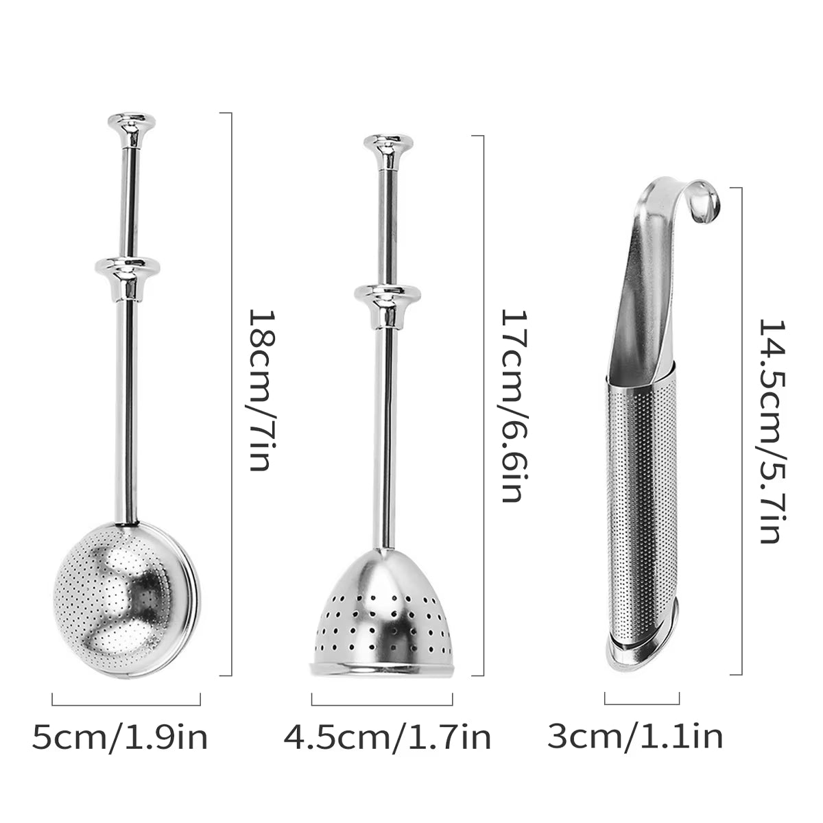 Stainless Steel Tea Strainer, Tea Infuser Filter Retractable Tea Strainer Tea Tool for Loose Tea, Coffee, Spices