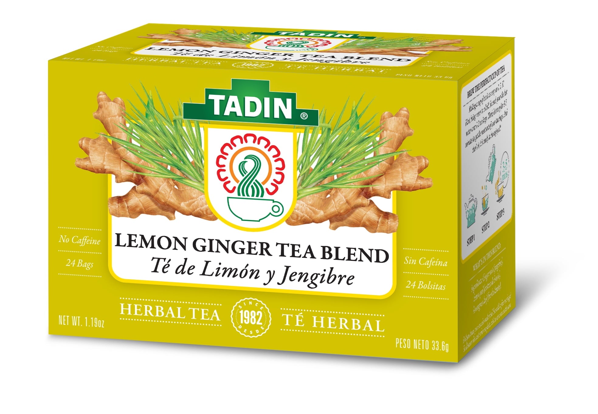 Lemon Ginger Tea, Herbal Tea, Caffeine-Free Tea, Herbal Tea Bags, 24 Count, Pack of 1