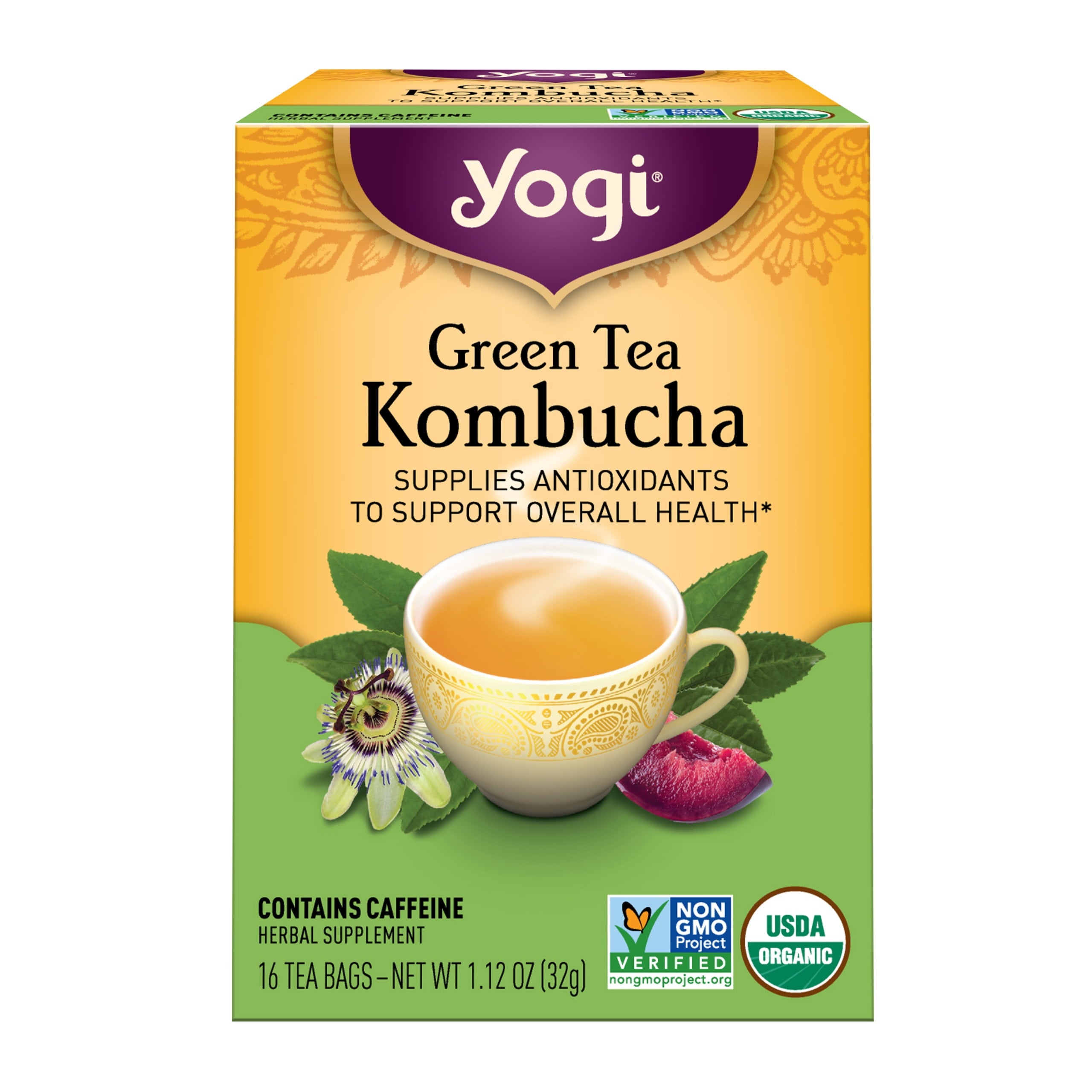 Tea, Green Tea Kombucha Tea, Tea Bags, 16 Ct, 1.12 OZ