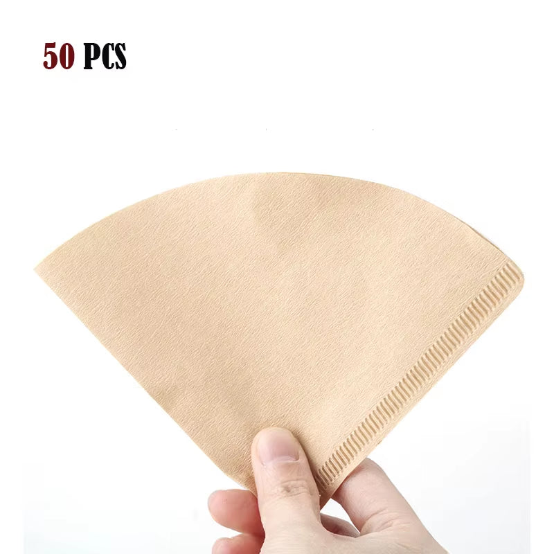 Icafilas Coffee Filter Paper Count Disposable Coffer Filters Natural Cone U - Shaped Unbleached Coffee Filter Fit Coffee Dripp