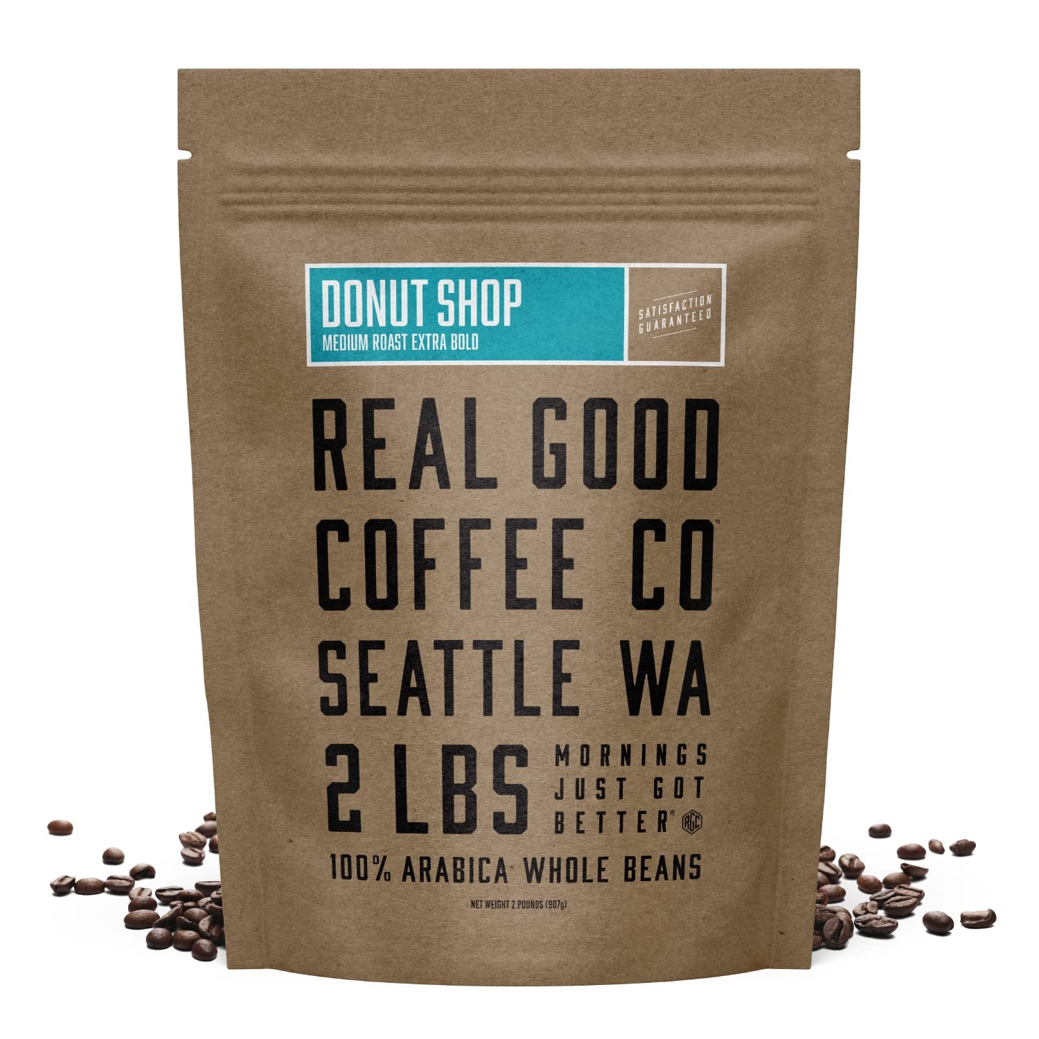 Donut Shop Medium Roast Whole Bean Coffee - Fresh Roasted Coffee Beans - Pairs with Donuts & Pastries - 32 Oz