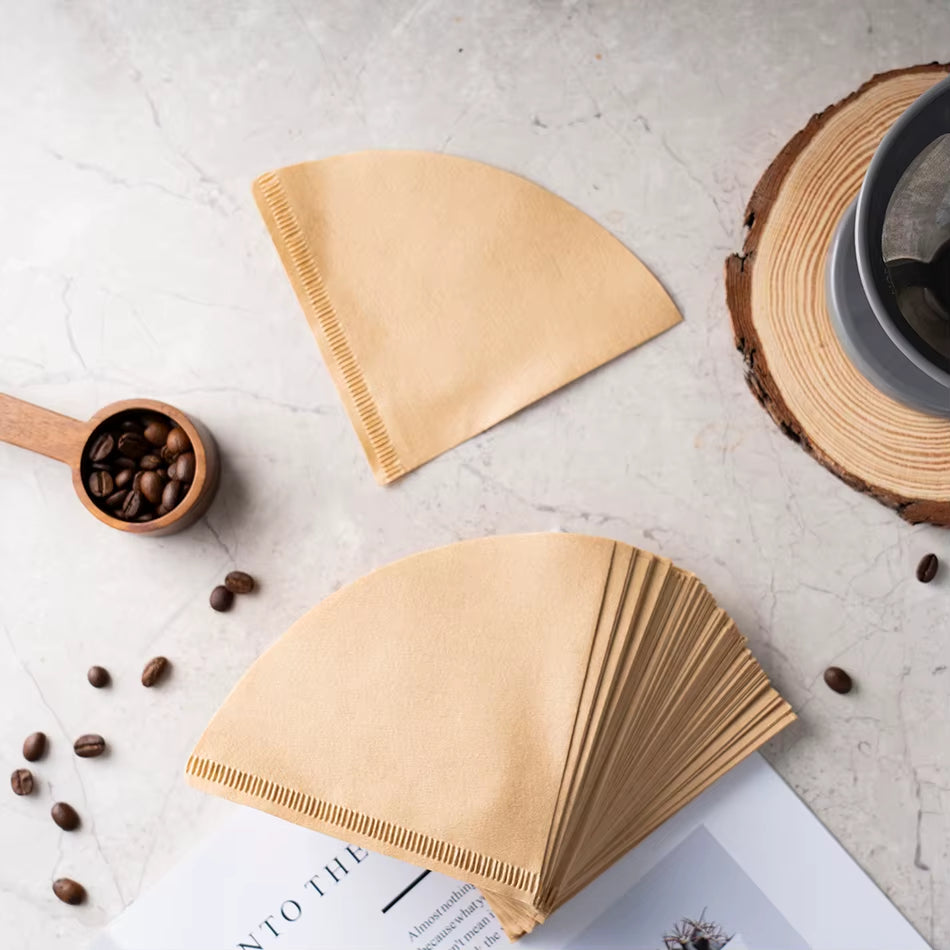 Icafilas Coffee Filter Paper Count Disposable Coffer Filters Natural Cone U - Shaped Unbleached Coffee Filter Fit Coffee Dripp