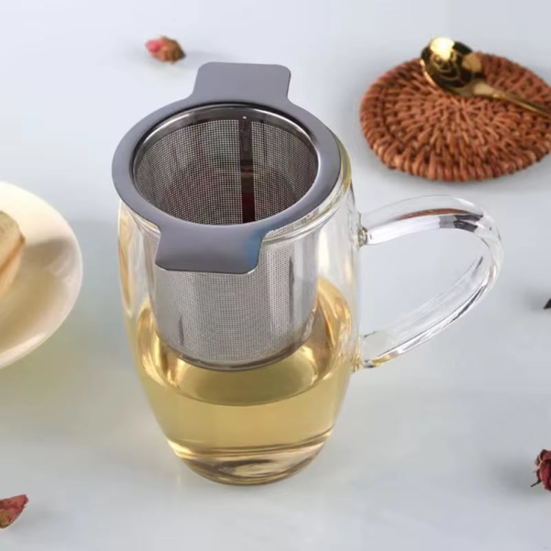 High Quality Tea Infuser Stainless Steel Coffee Tea Strainer Grid Binaural Net Leak Tea Mesh Tea Filter Tea Accessory