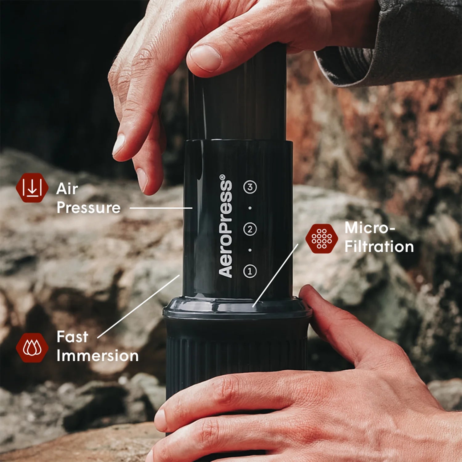 Go Travel Coffee Press Kit, 3-In-1 Brew Method, Portable Espresso and French Press Style Maker, 1 Count