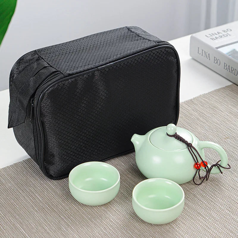 Chinese Tea Travel Tea Set Kung Fu Tea Set Ceramic Portable Teapot Porcelain Teaset Gaiwan Tea Cups of Tea Ceremony Tea Tool