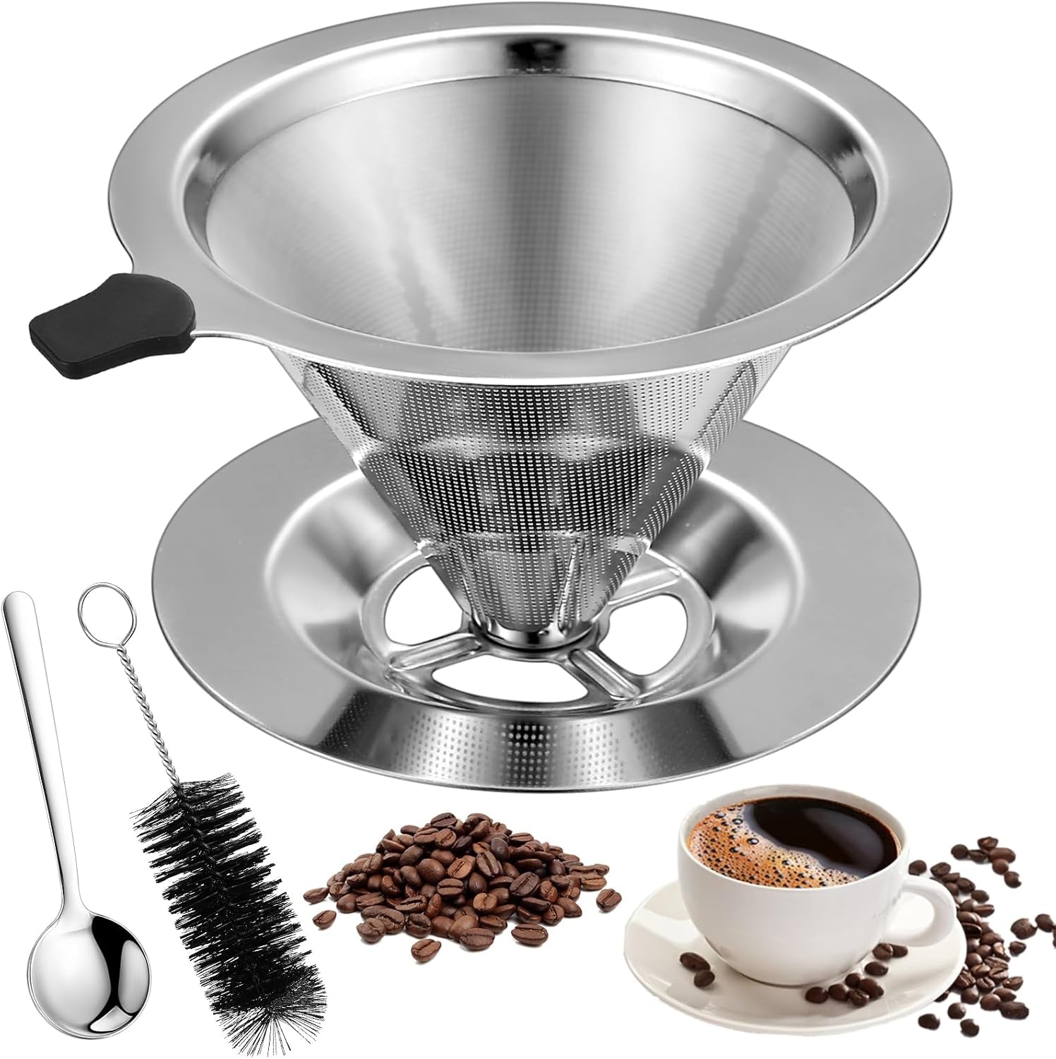 Pour over Coffee Dripper, Stainless Steel Pour over Coffee Filters, Paperless Me