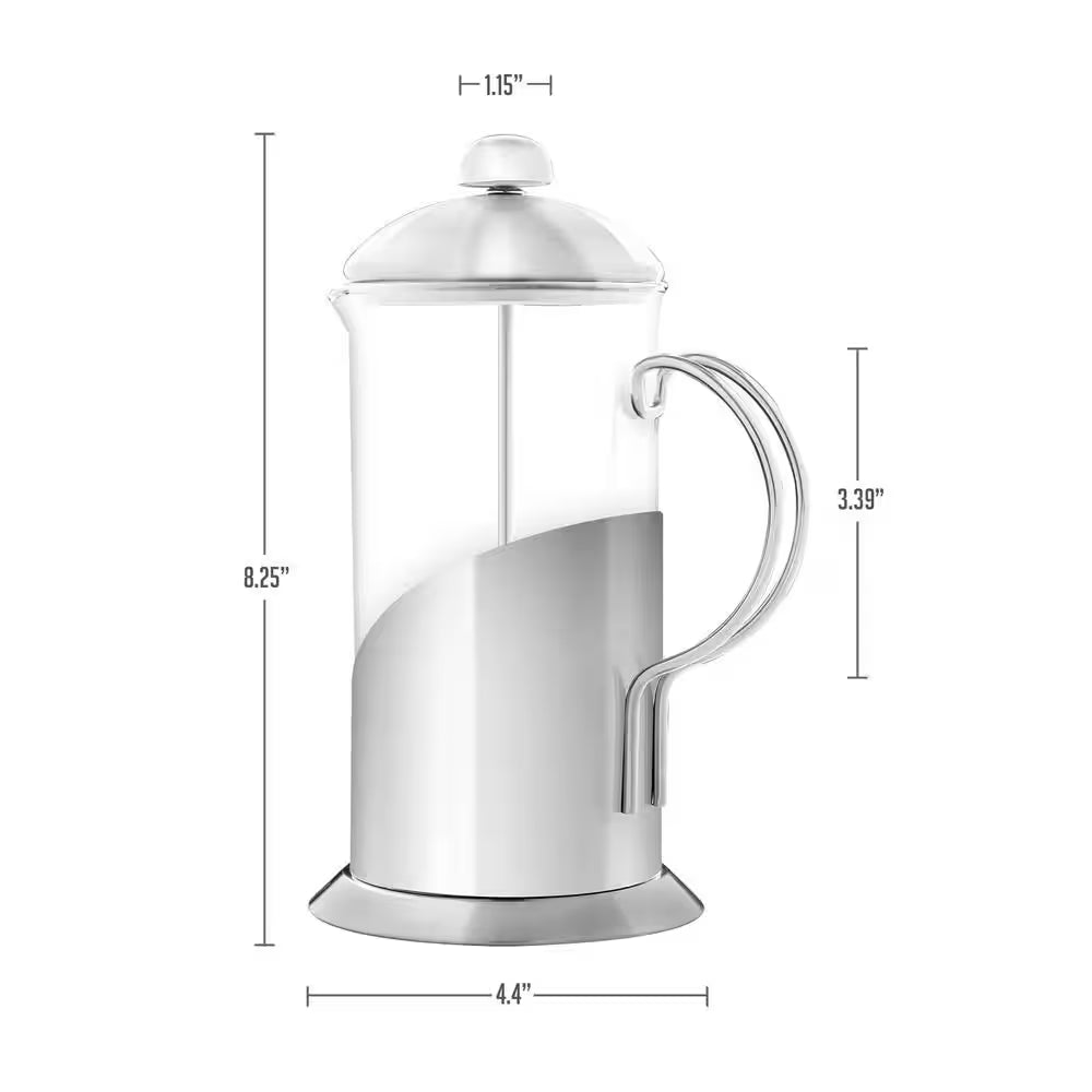 2.5-Cup Glass French Press Coffee and Tea Maker with Heat-Resistant Handles