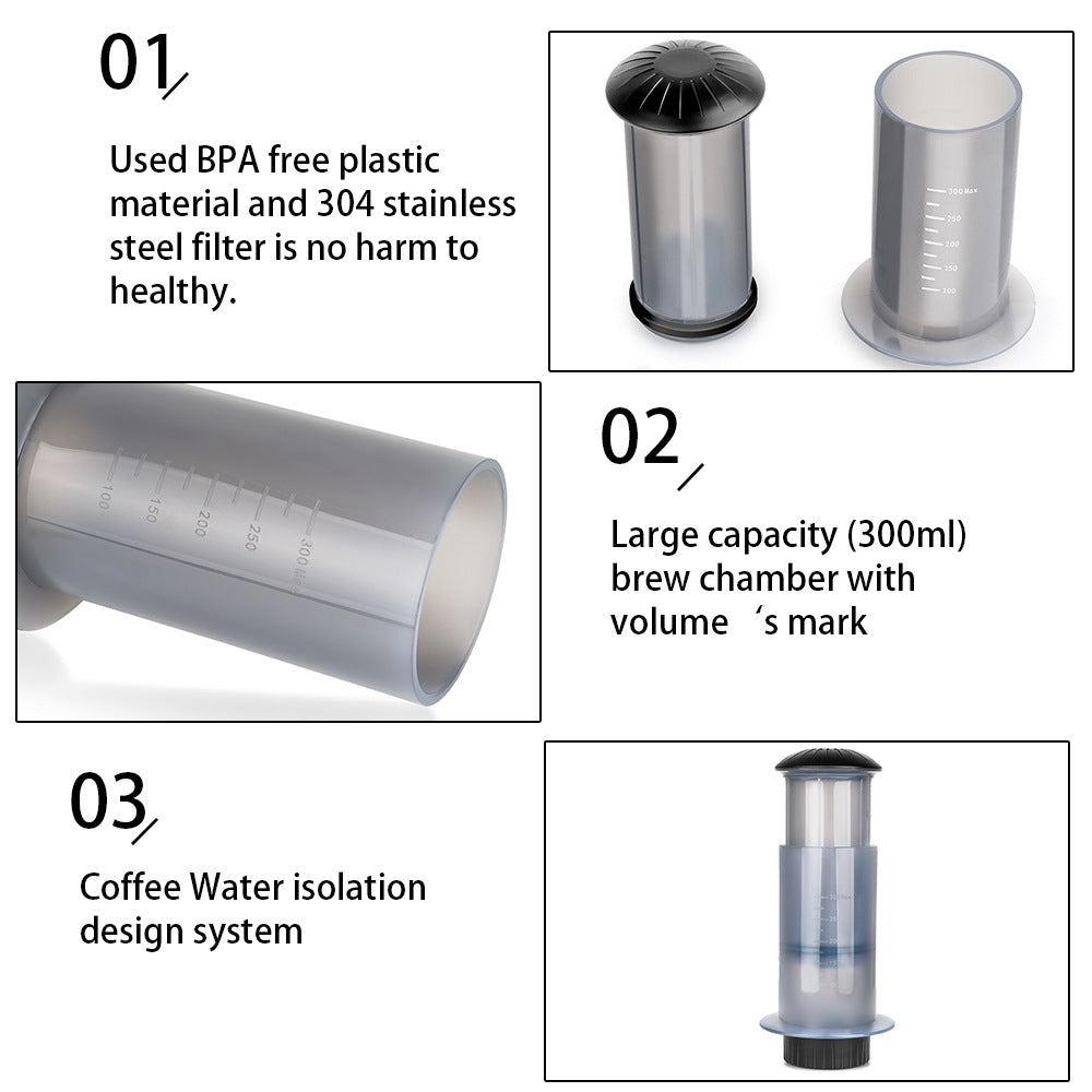 Portable Hand-Made Aeropress Coffee Pot