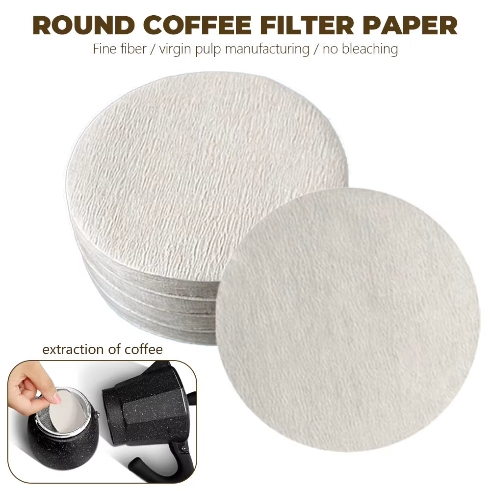 100PCS round Coffee Filter Paper 56Mm 60Mm 68Mm for Espresso Coffee Maker Dripper Coffee Filters Tools Moka Pot Paper Filter