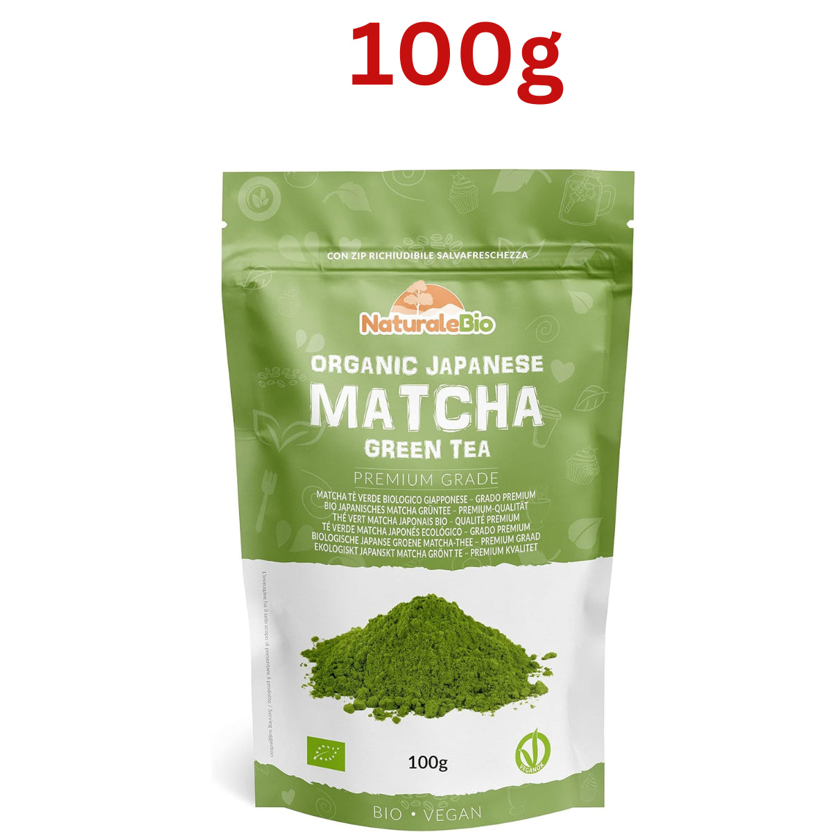 Japanese Organic Matcha Green Tea Powder Premium Grade Use for Drinking, Cooking